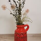 Red Vase Scheurich Vintage