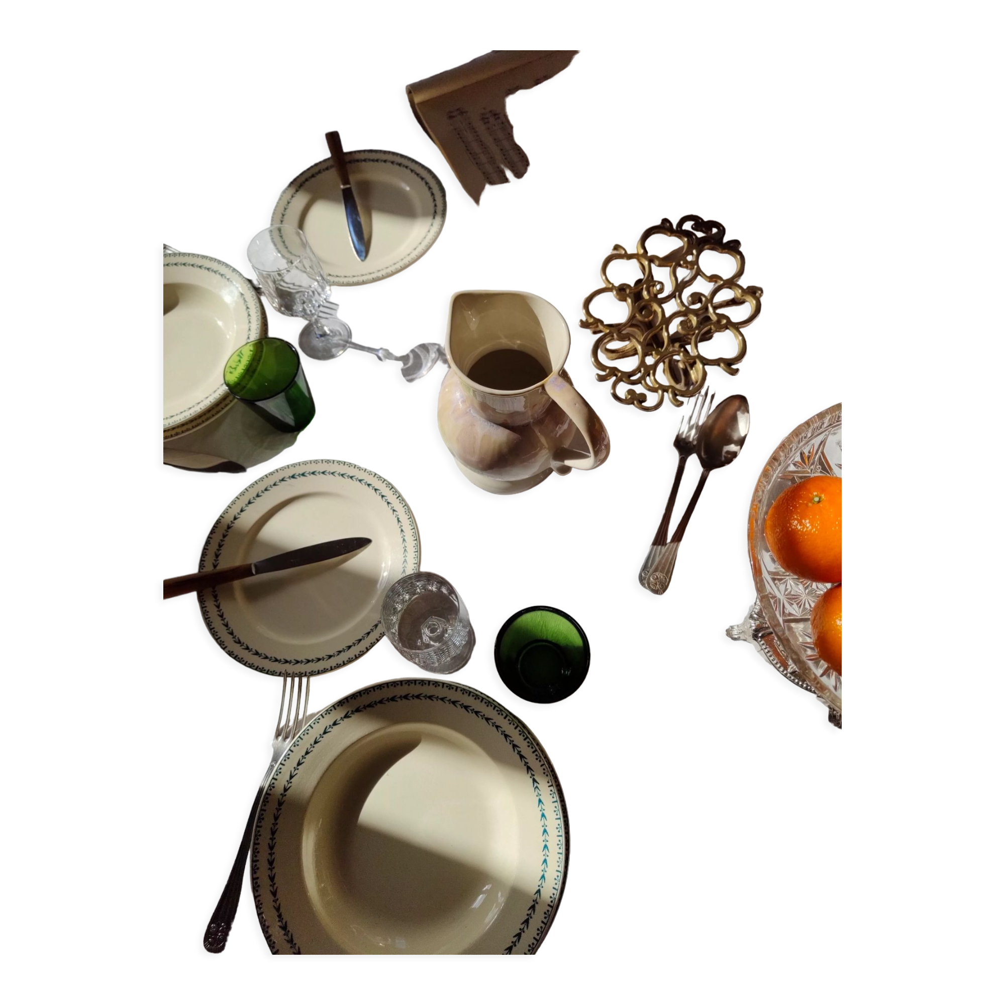 Dessert plate in Terre de Fer U & Cie Sarreguemines model Carlos