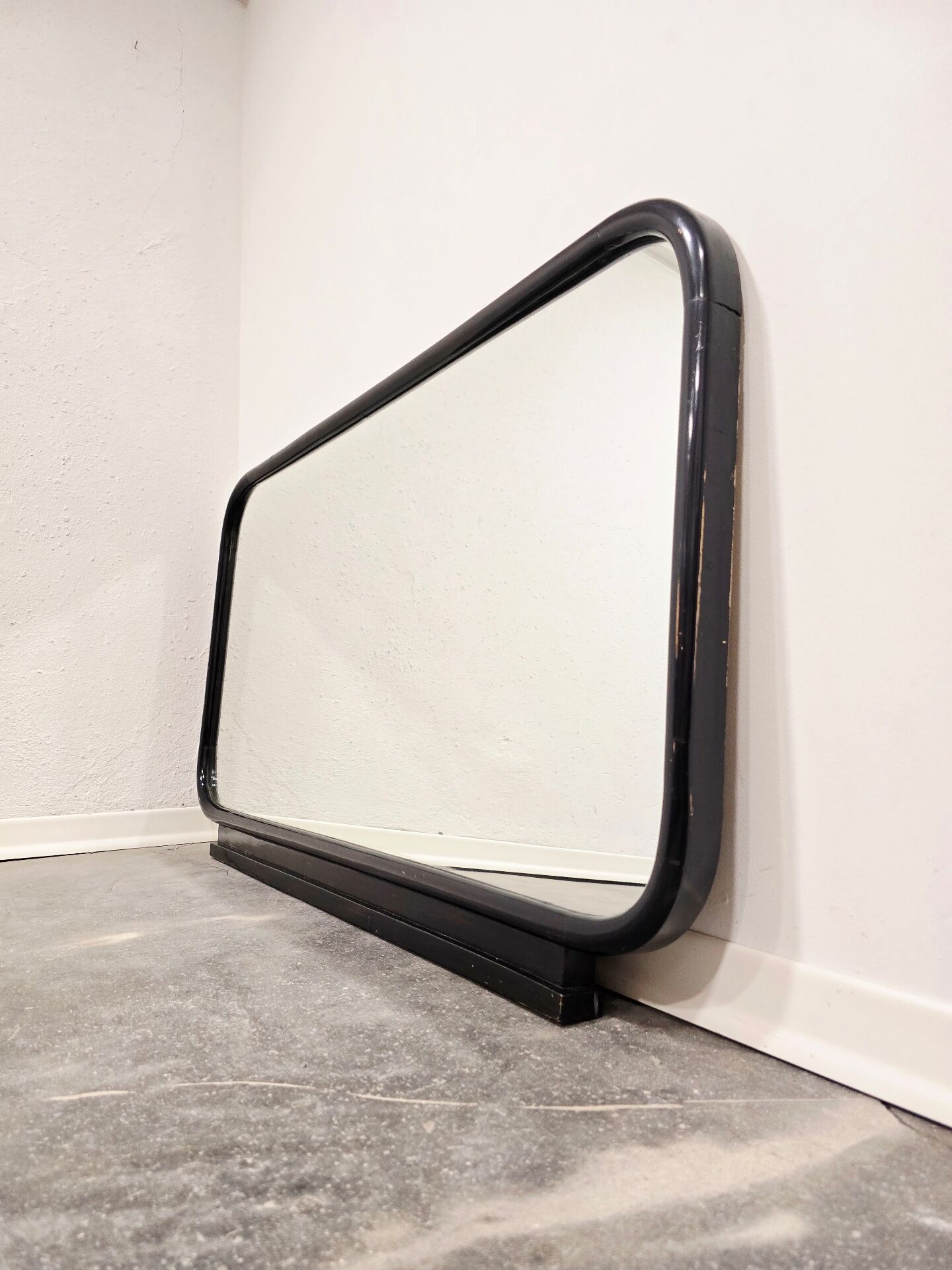 1920s Art Deco Black Mirror - Large Architectural Frame