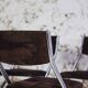5 tubular chairs in suede and chrome by Roche Bobois, 1970.