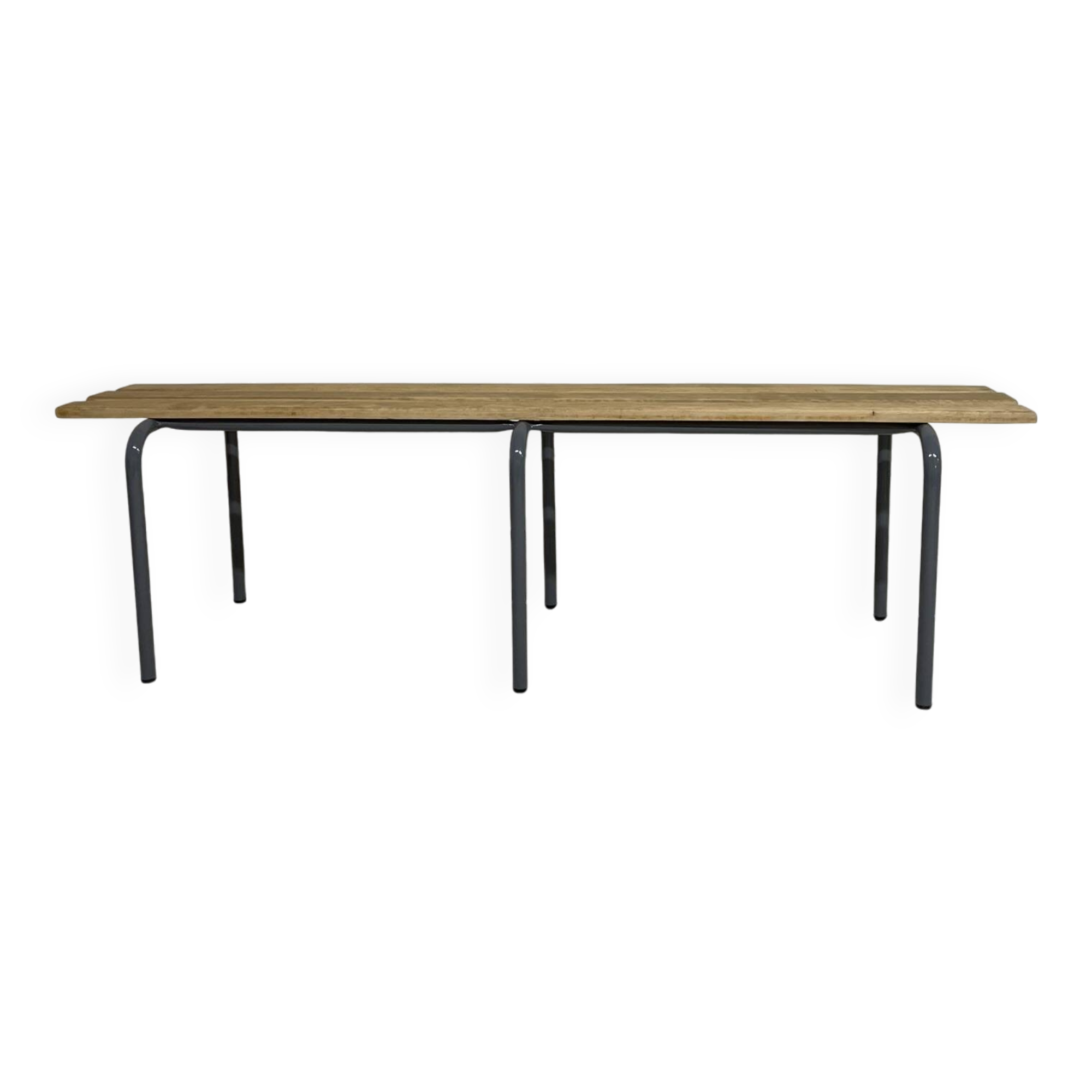 Vintage school/locker room bench in wood and steel