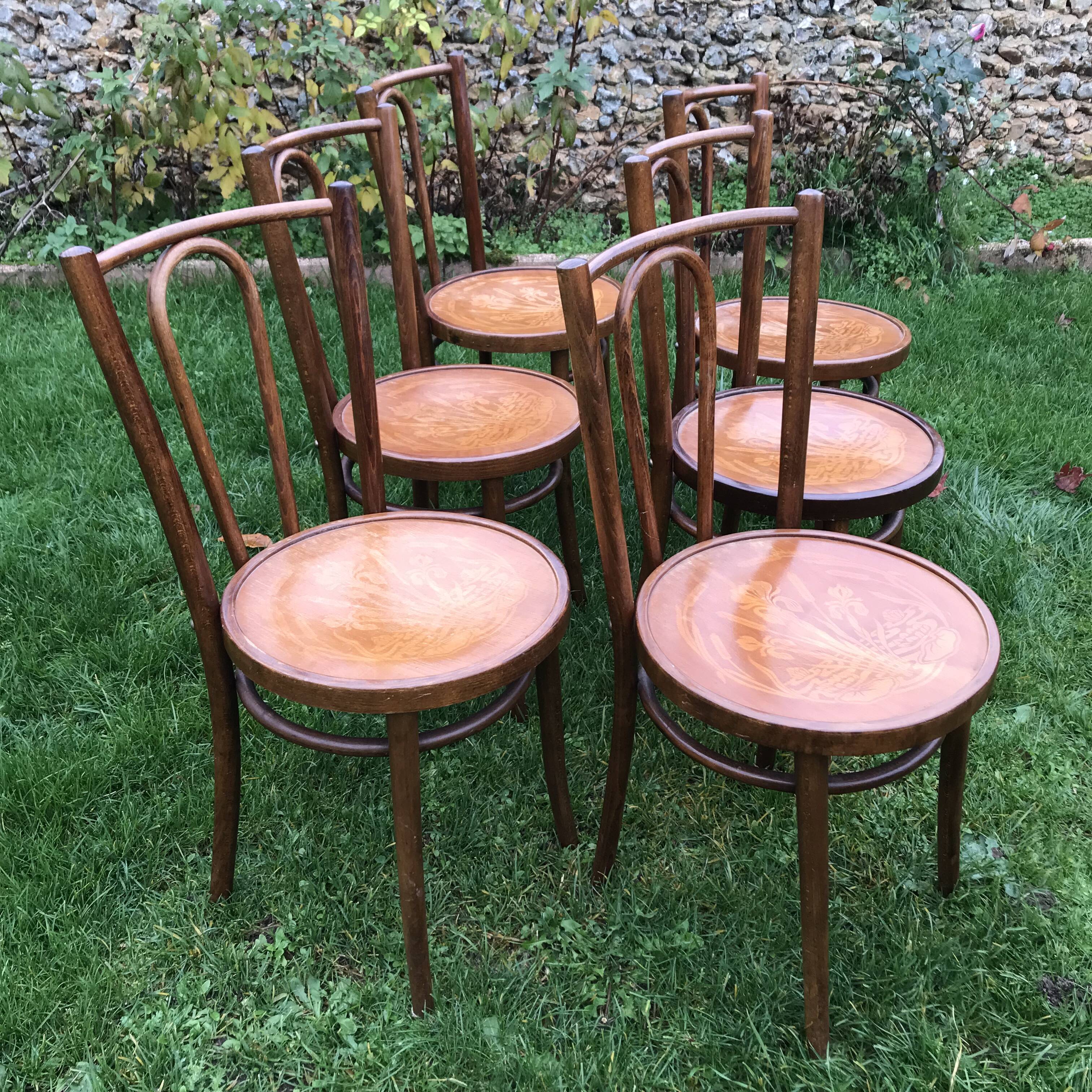 Lot de 6 chaises bistrot vintage