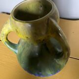 Antique blue and green ceramic vase
