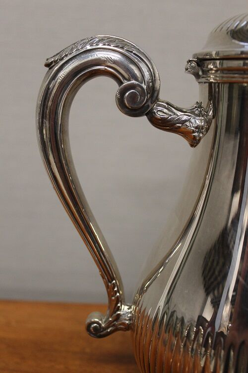 Silver metal coffee set - christofle - gallia collection