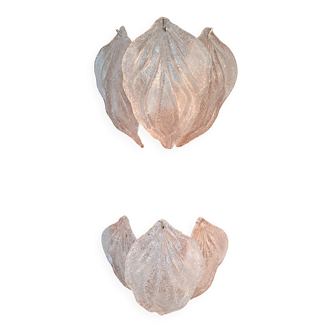 Pair of Novaresi 2-light Murano glass wall lights, Milan 1970.