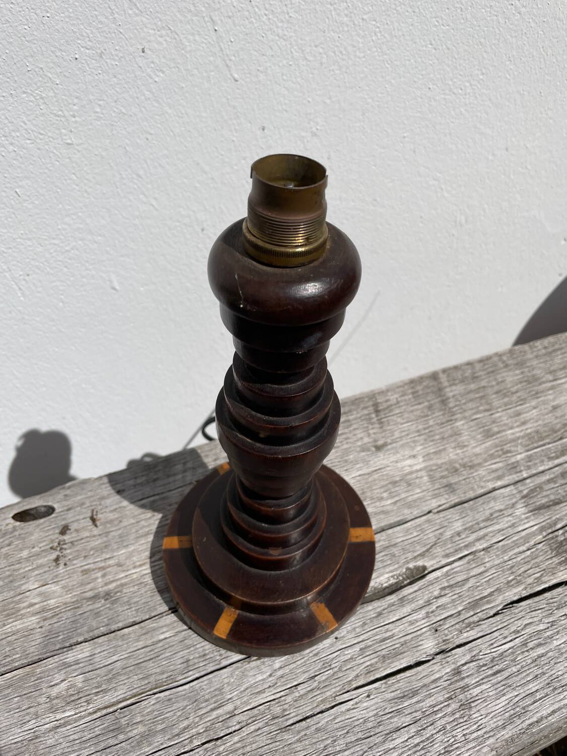 Art Deco Turned Wood Lamp Base