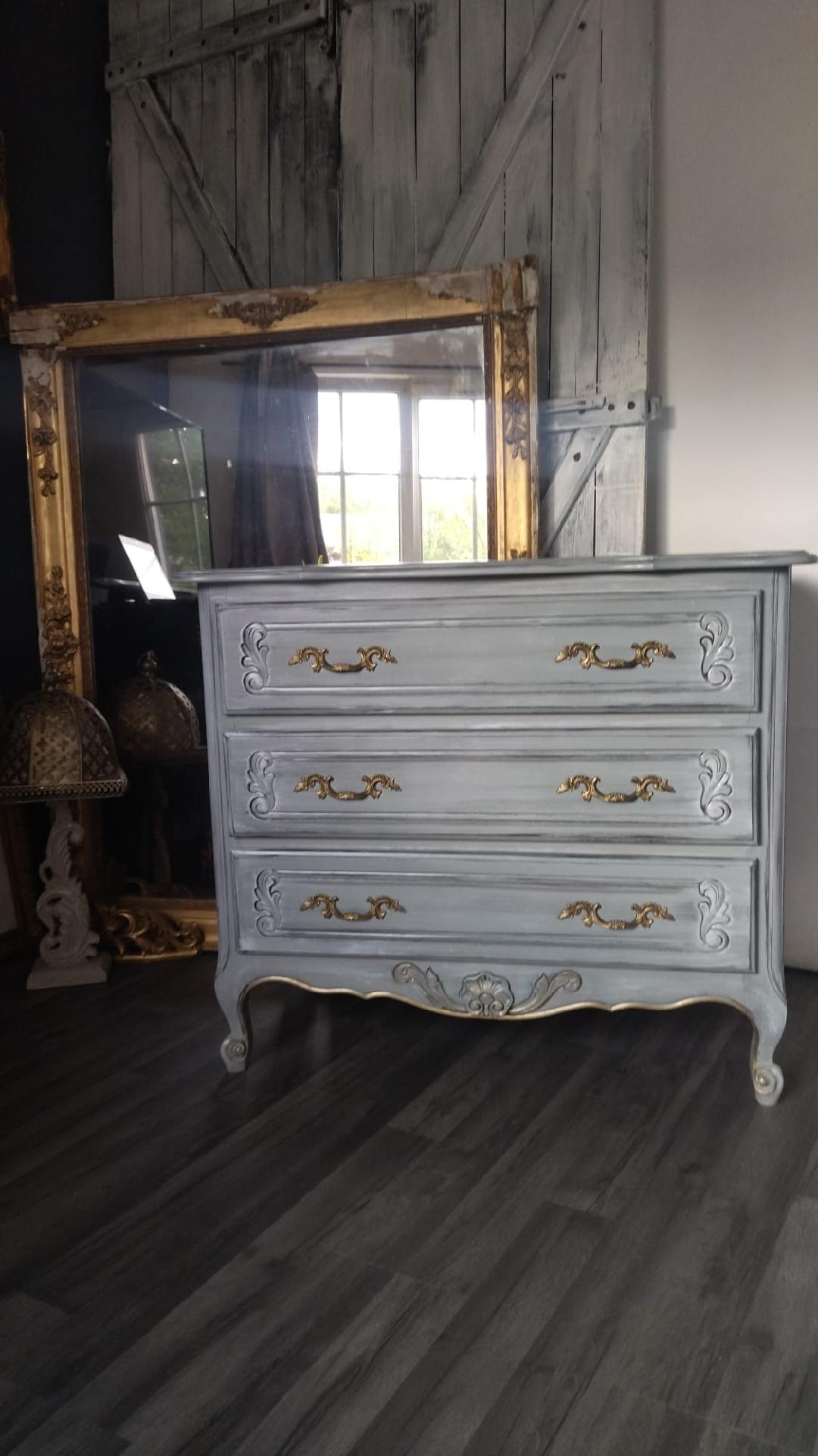 Patinated chest of drawers Louis XV style