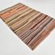Tapis Kilim rayé rose et orange