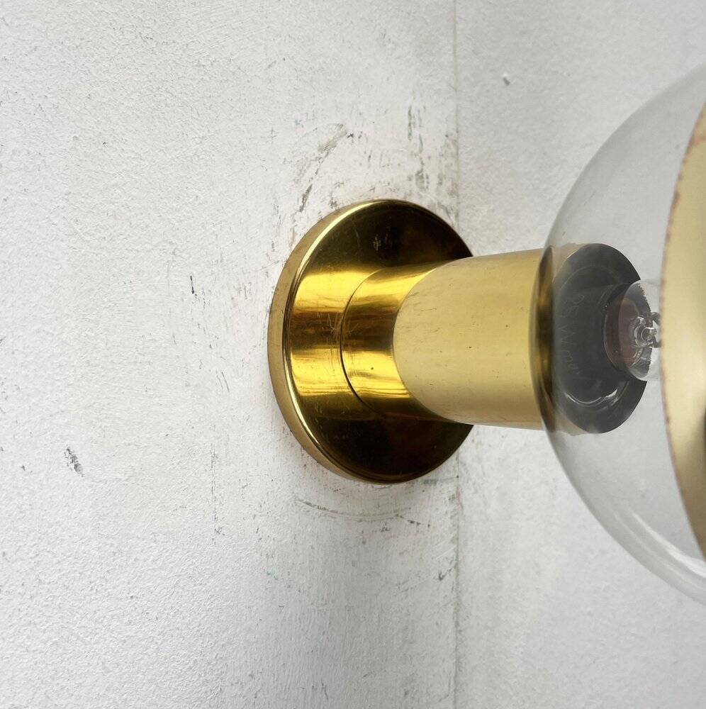 Vintage German Space Age Brass Ceiling Lamp by Motoko Ishii for Staff, 1970s