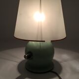 Vintage metal lamp with dimmer and original lampshade