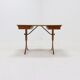 Height adjustable birch and brass partner desk 1960s