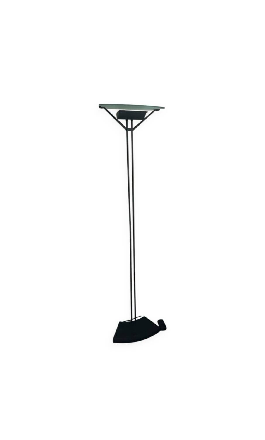 Black halogen floor lamp – design by Sigheaki Asahara, circa 1980