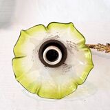 Gilt Bronze Wall Light With Green Ruffled Tulip
