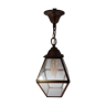 Lamterne suspension octagonal glass and brass