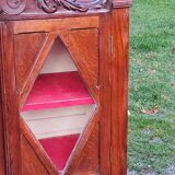 Library in solid oak and walnut, late 19th century
