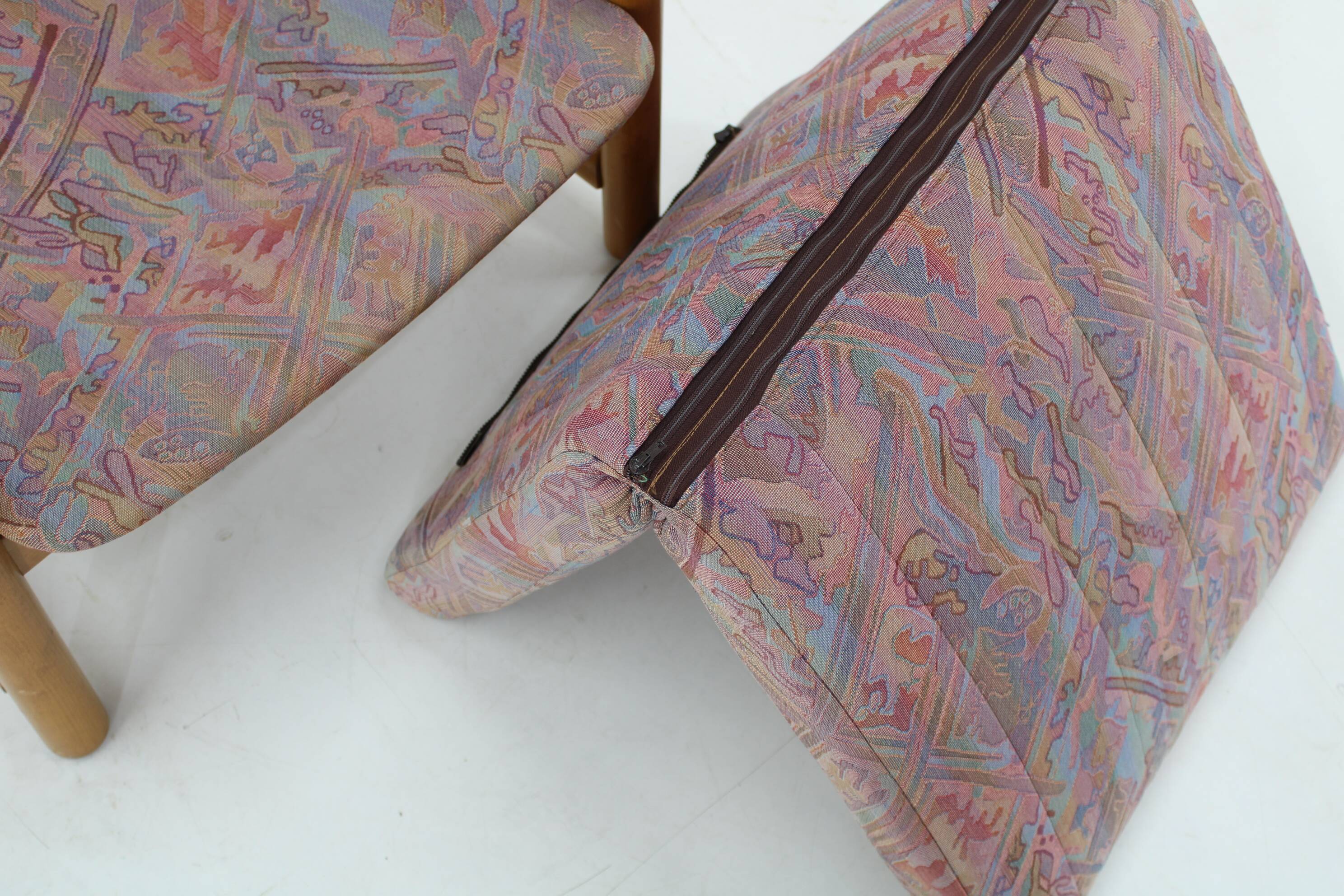 1970s Pair of Beech Armchairs and Coffee Table  by TON, Czechoslovakia