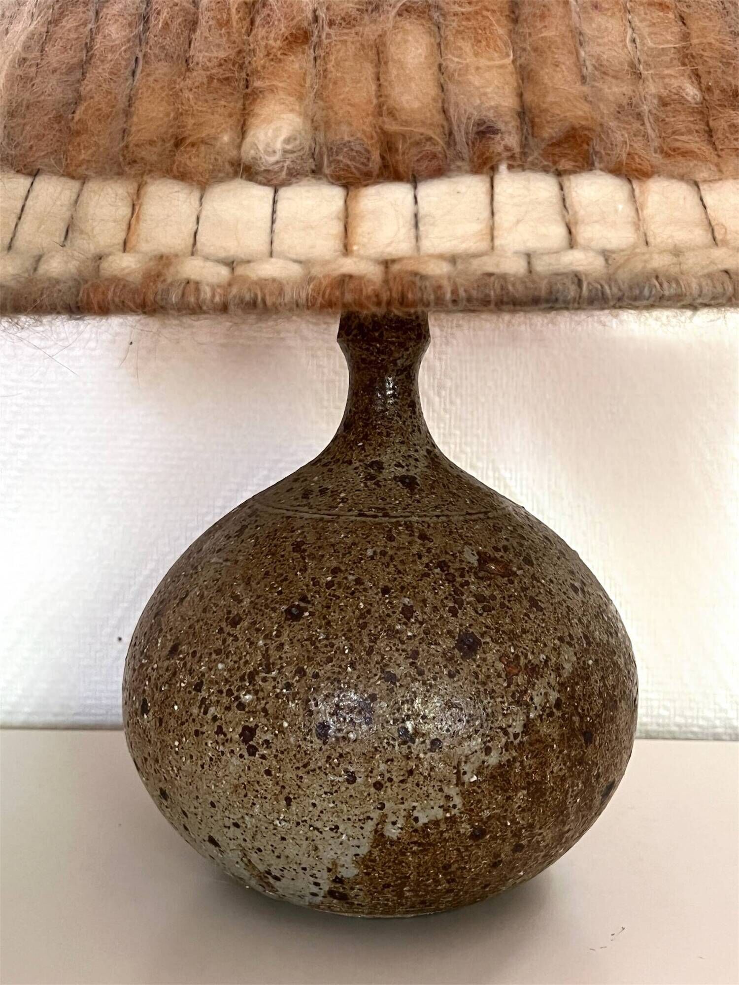 Large lamp in chamotte stoneware by Alain Blanchard, France 1970