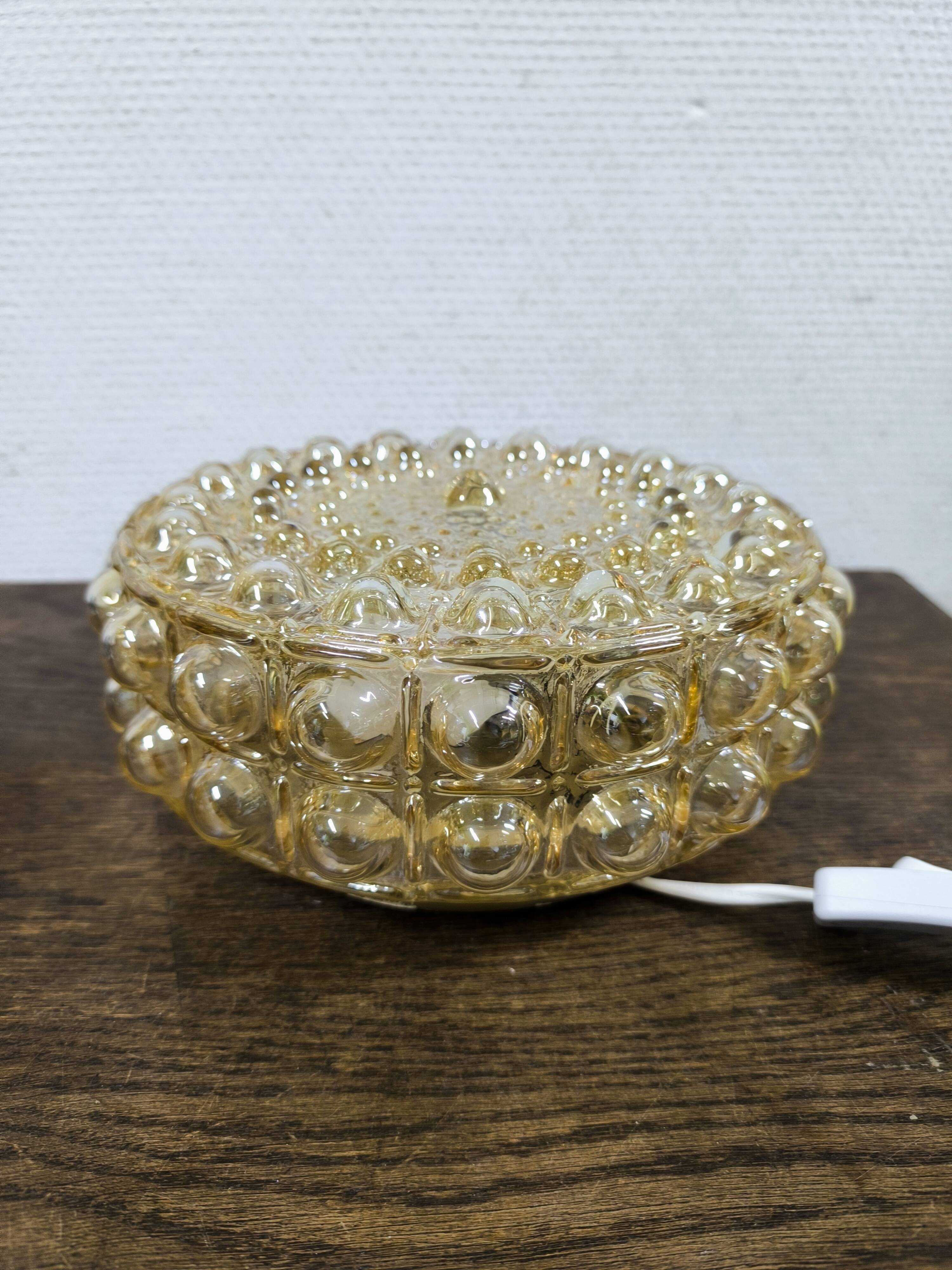 Amber bubble glass round ceiling light Philips 1960