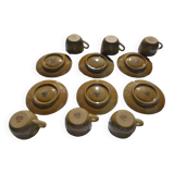 Set of 6 stoneware cups and saucers