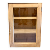 Raw wood display cabinet