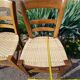 Pair of caned church chairs