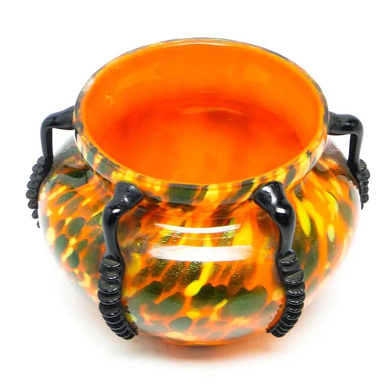 Art Deco vase, spatter glass, Welz Glassworks, Czechoslovakia, 1930s