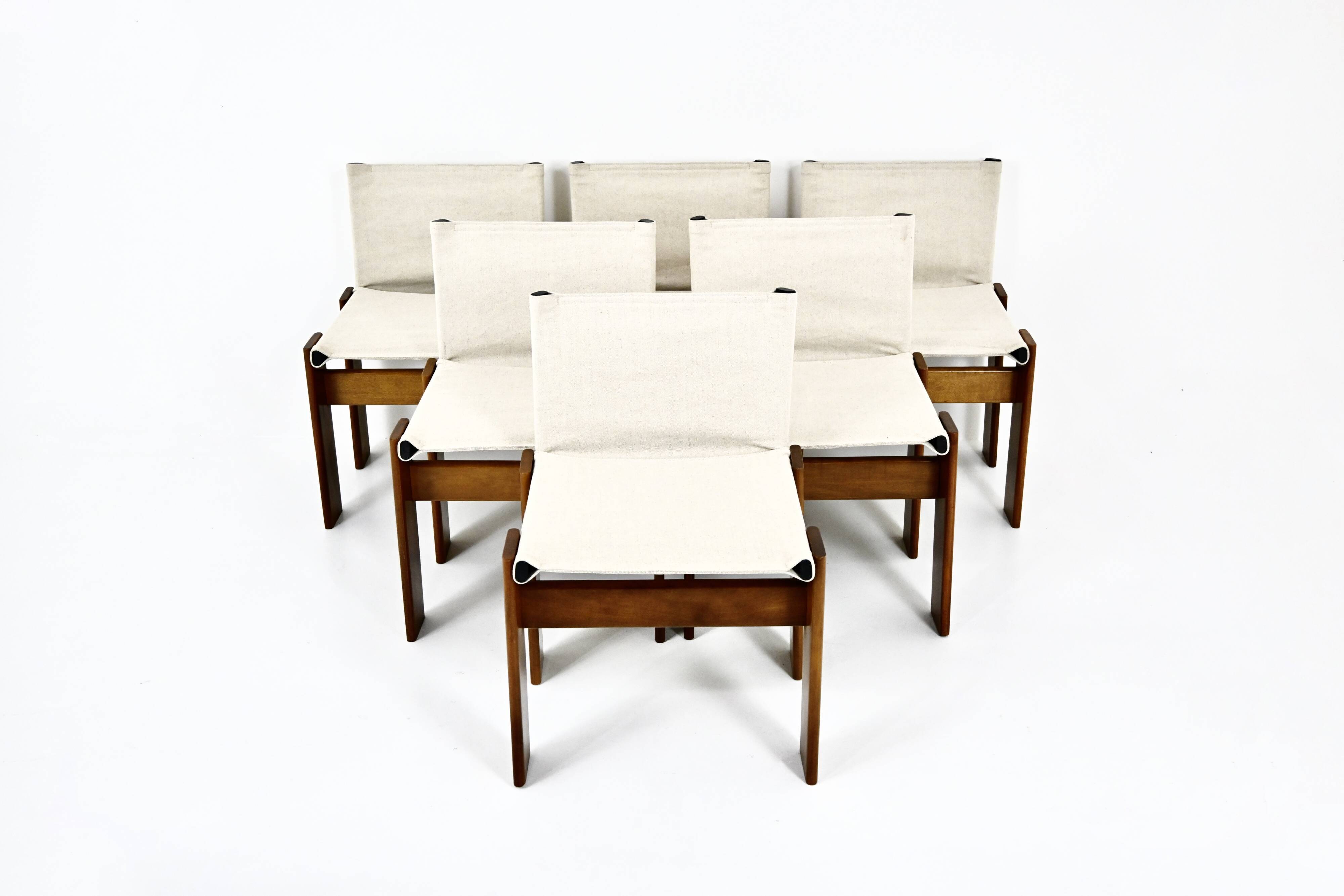 Set of 6 Monk Chairs by Afra & Tobia Scarpa for Molteni, 1970s