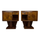 Vintage wooden bedside tables, Italy, 1950s, set of 2.