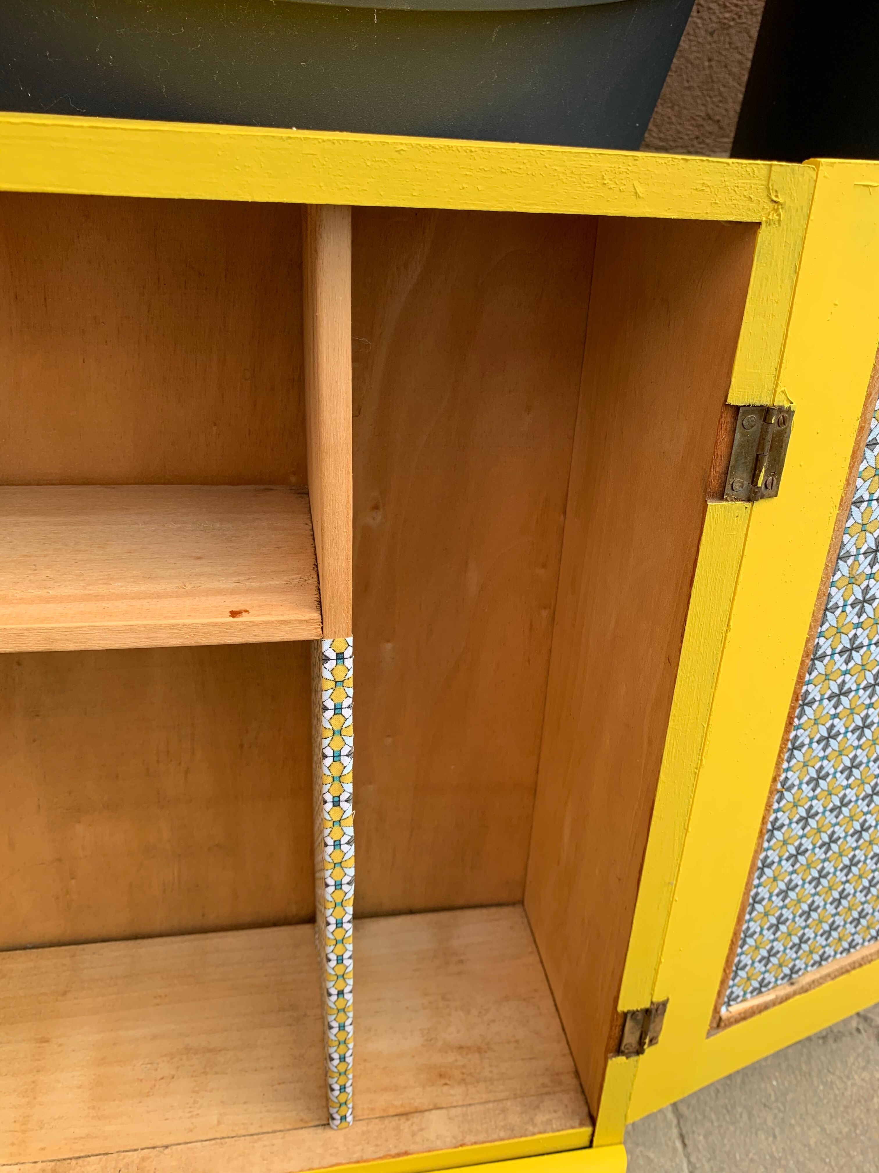 Powdered yellow medicine cabinet