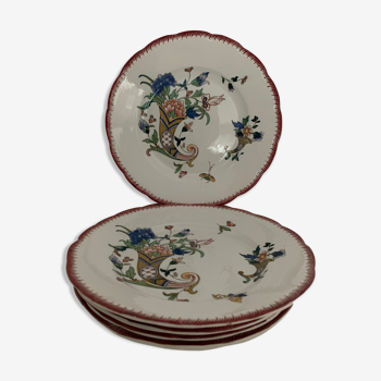 Set de 6 assiettes à dessert Sarreguemines corne d'abondance, 1928