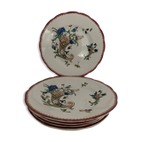 6 Sarreguemines dessert plates, cornucopia, 1928