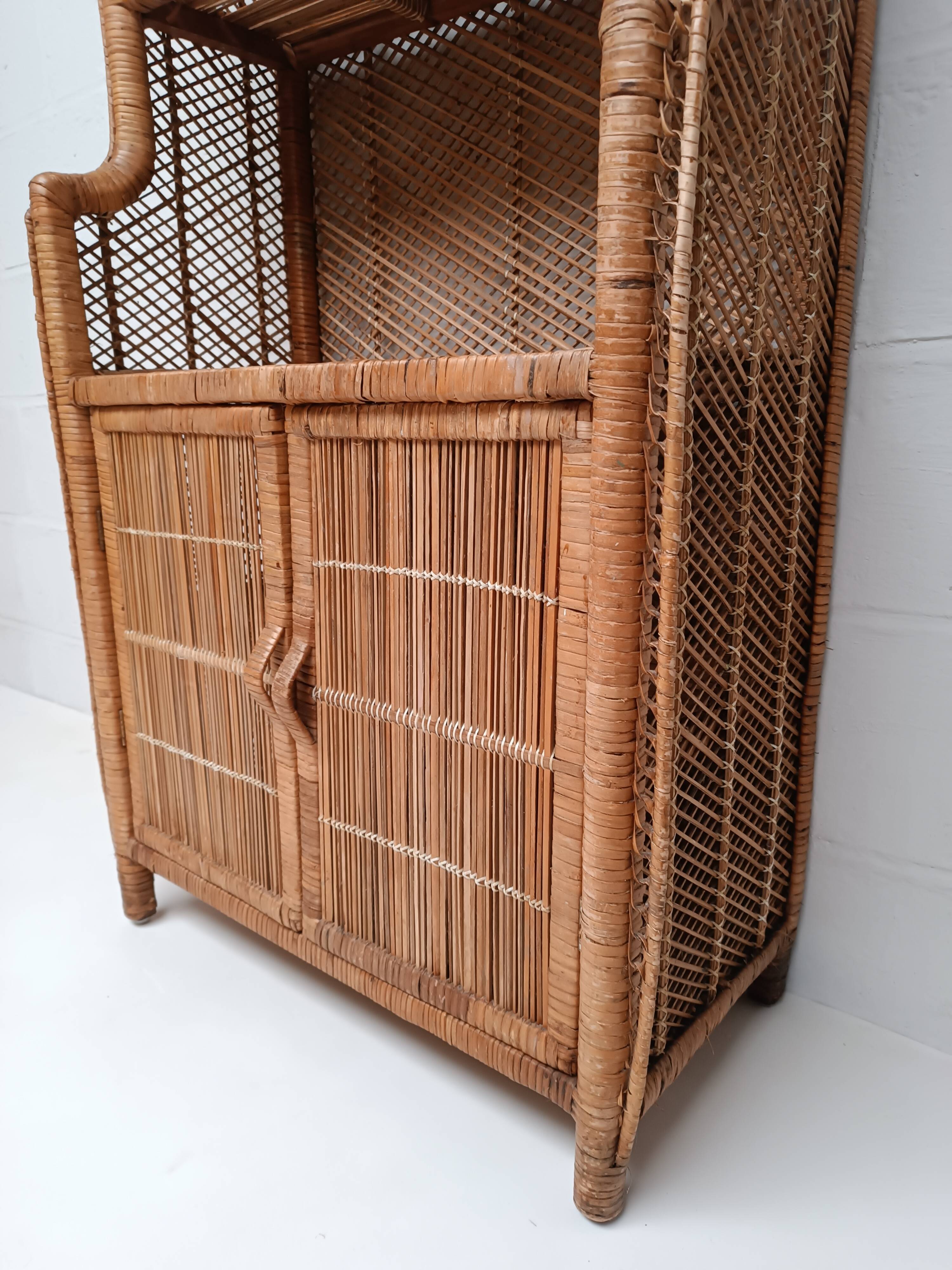 Vintage Rattan Bookcase
