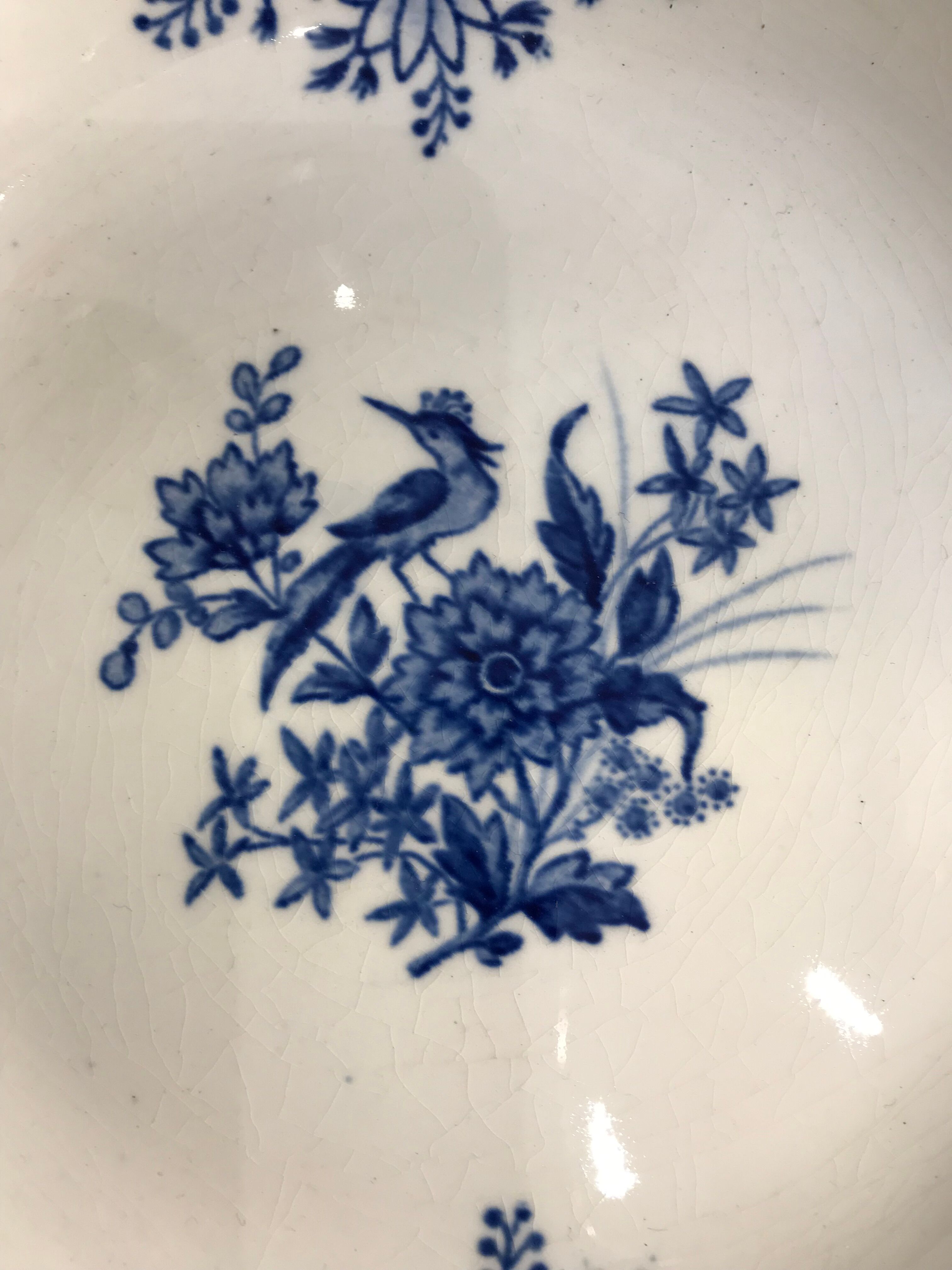 Set of 8 dinner plates blue Longwy
