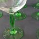 12 green footed wine glasses in opaline blown crystal 1900