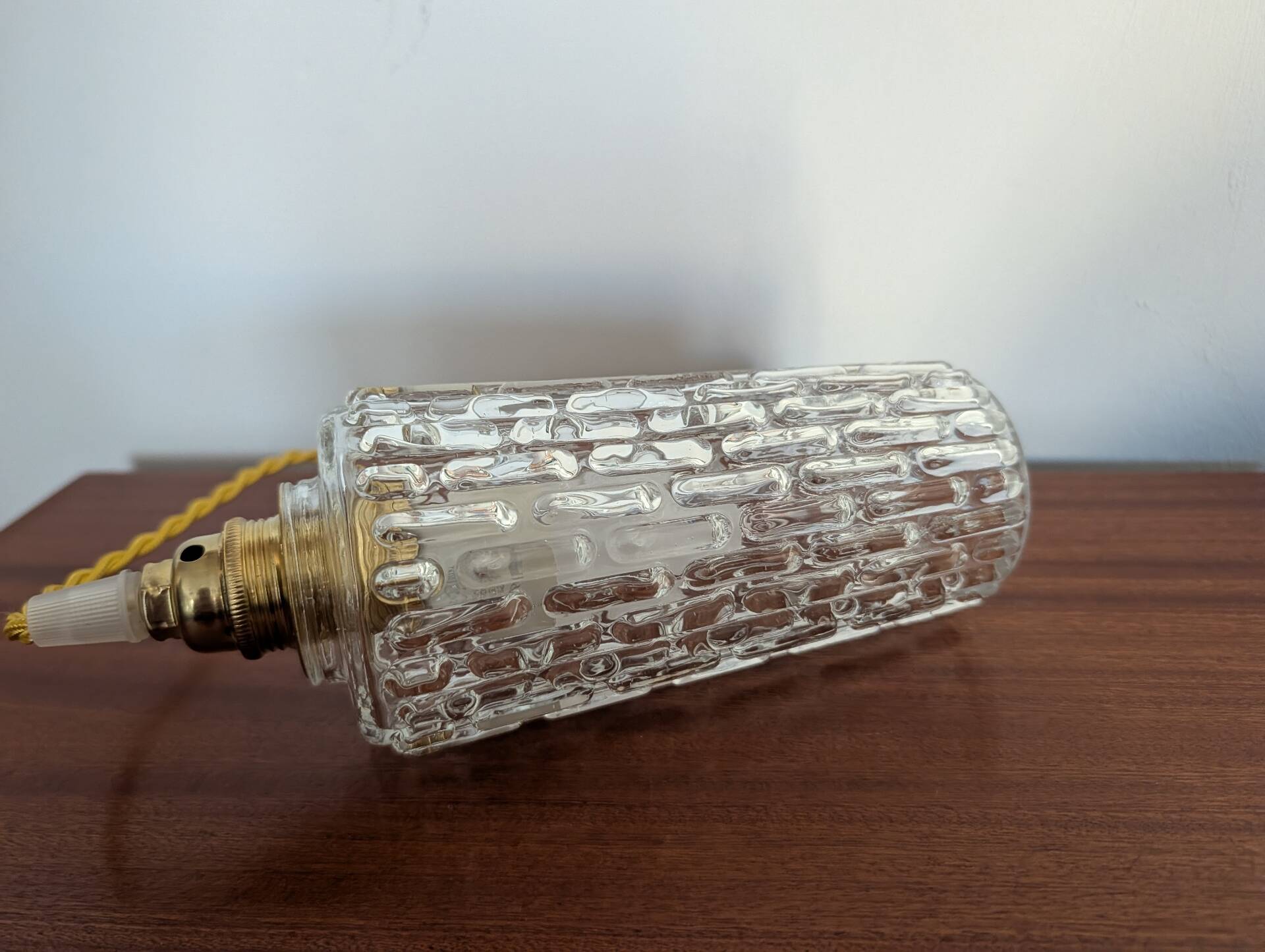 Textured moulded glass lampshade – 1960s-1970s