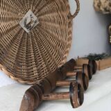 Patere porte manteau en bois 4 accroches