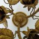 Pair of 3-light gold leaf and flower wall lights, Italy, 1970s-80s
