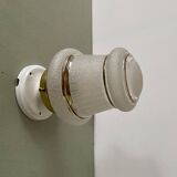 Vintage art deco globe wall or ceiling light in white and gold granite glass