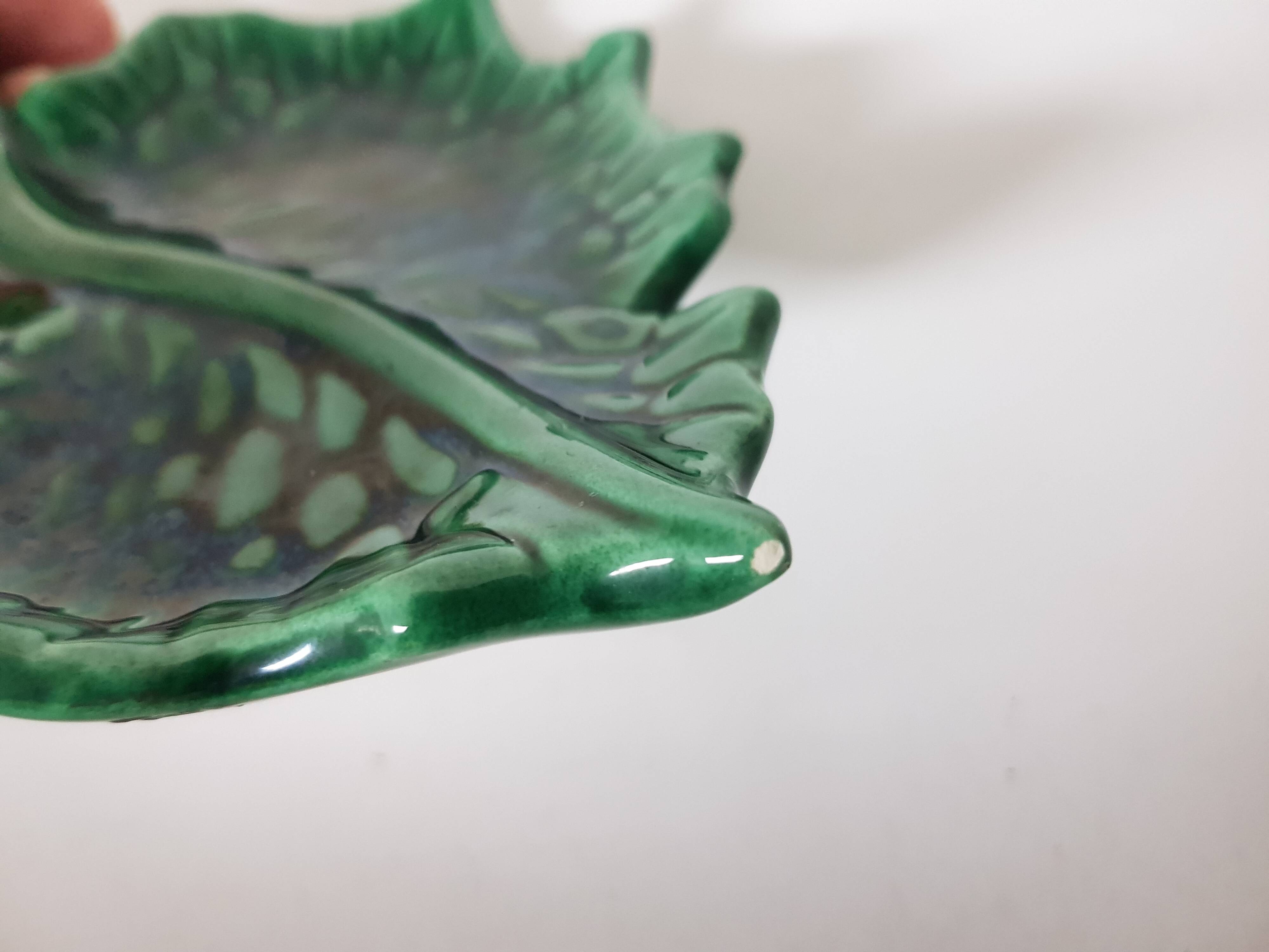 Leaf-shaped ceramic pocket emptier, Ferlay creation (Vallauris)