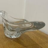 Large crystal bowl signed Daum Croix de Lorraine France.