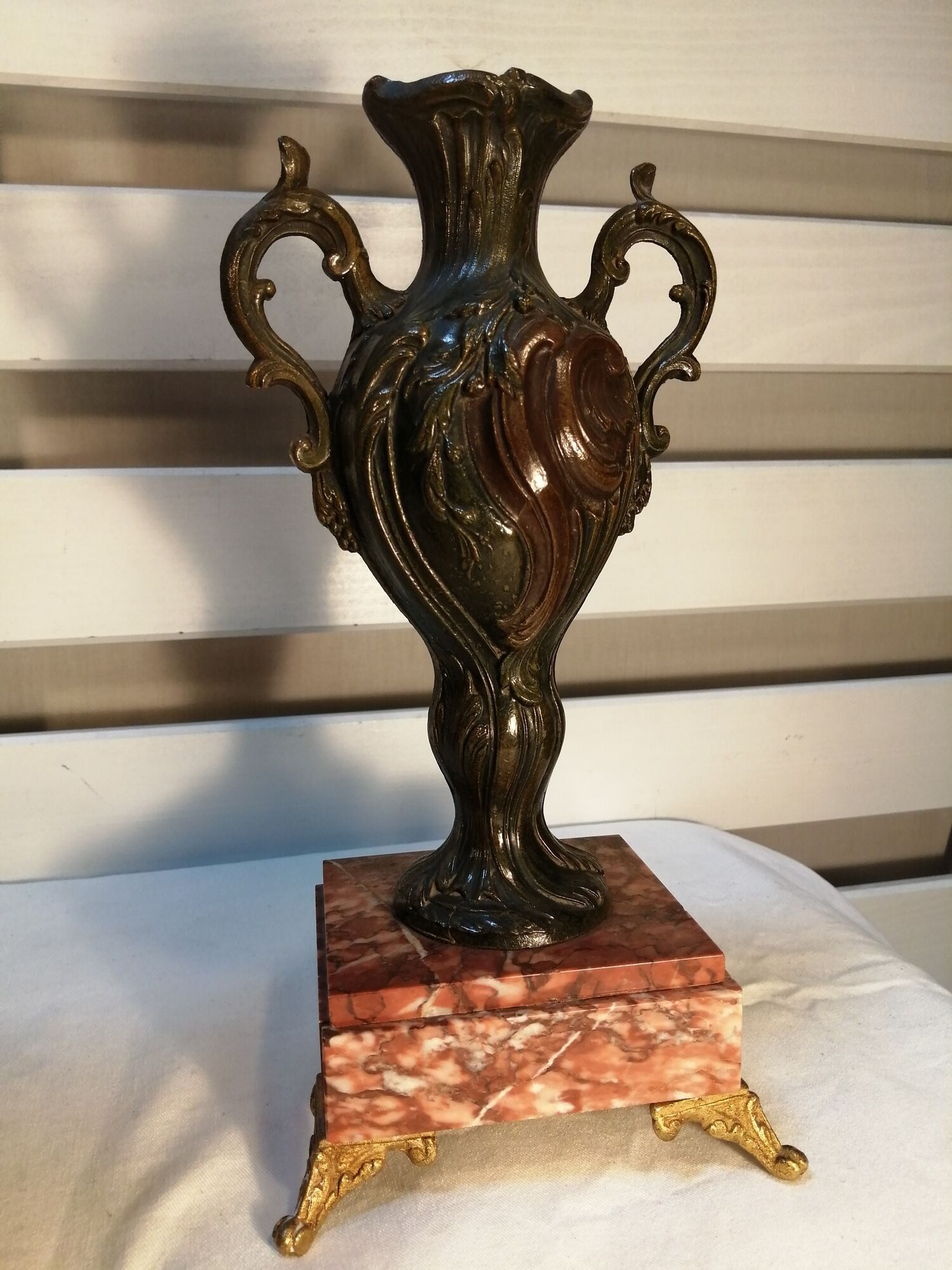 Marble and regulating fireplace trim - 1900s - Signed Charles Ruchot