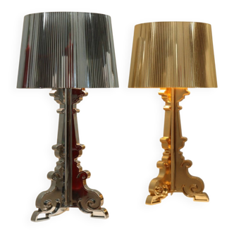 Pair of Bourgie Lamps by Kartell gold silver, early 2000s Edition