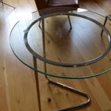 Side table or end table vintage metal and glass