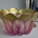 Empty pocket in pink glass paste corolla vintage Germany