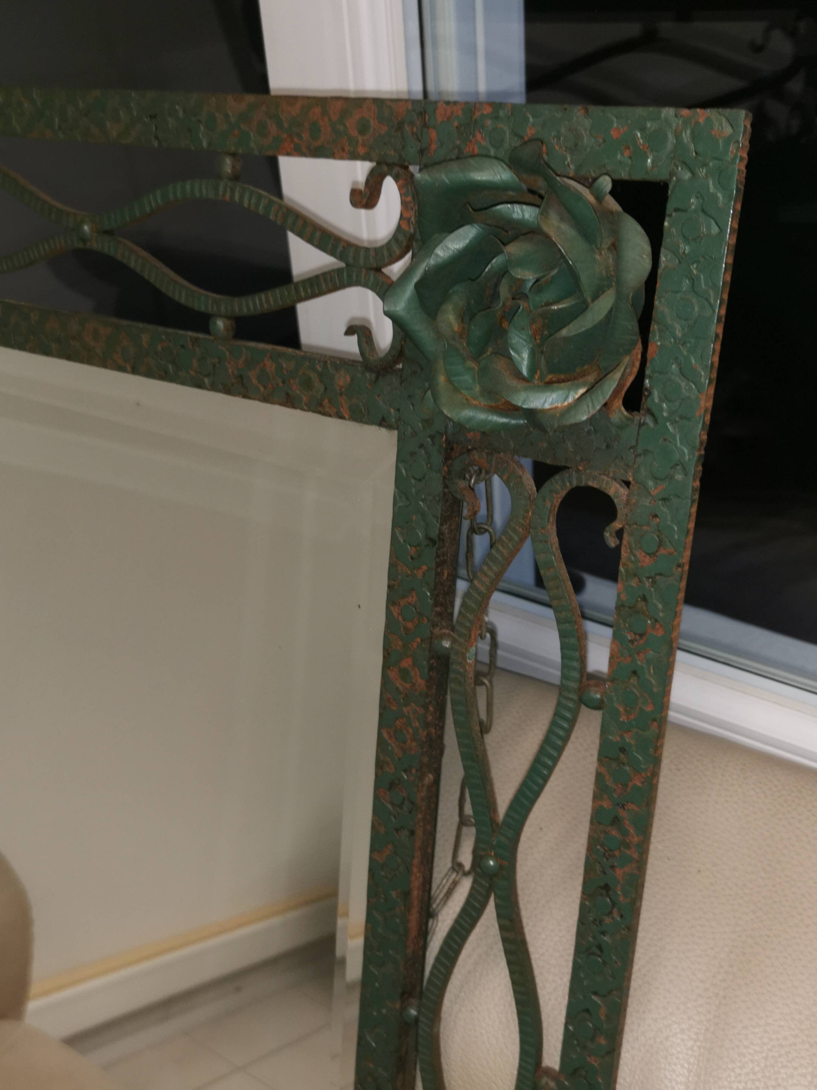 Beautiful Console + Mirror set, wrought iron. Art Nouveau / Art Deco