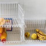 Trio of stackable steel wire baskets vintage italy