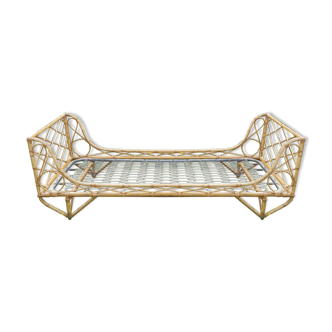 Rattan bench bed