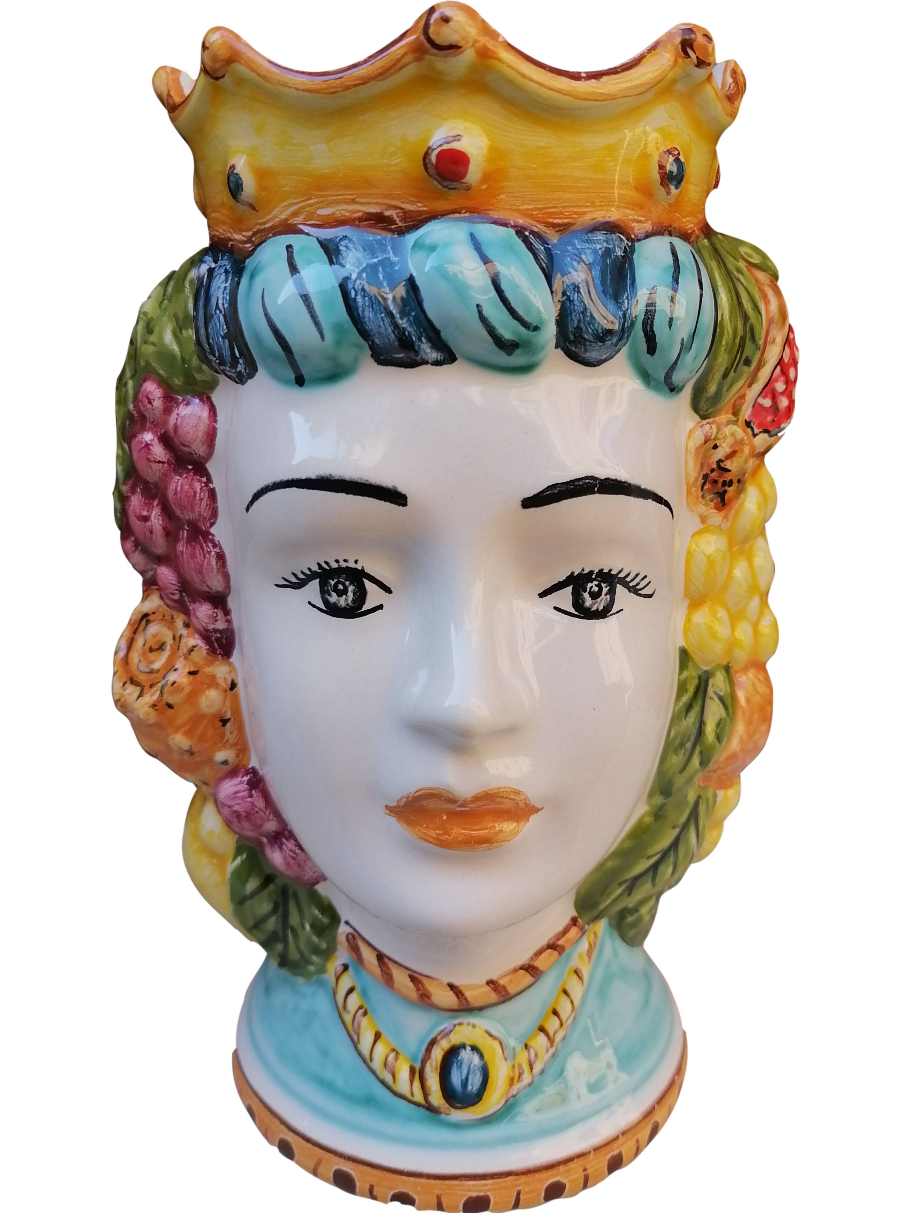 teste di moro siciliane in ceramica doppia faccia (uomo /donna)