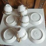 8 Art Deco Sigismond Maas cups Limoges porcelain