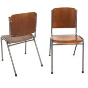 Set of 2 Scandinavian chairs in teak and metal, Sweden, 1960